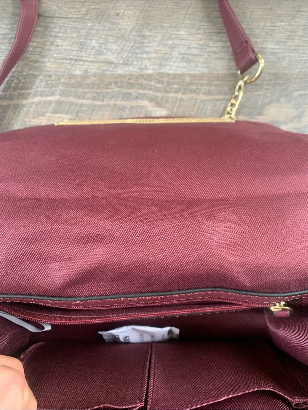 Mossimo Faux Chic Snakeskin Maroon Chain Strap Crossbody Bag NWT